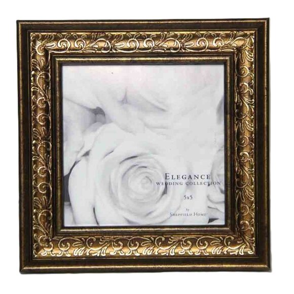 NEW Sheffield Home Elegance Wedding Collection Photo Frame Gold Holds 5" X 5" - Picture 1 of 2